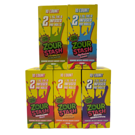 Zour Stash | 1.5g Diamond Infused THC-A Pre-Roll | 2 Count