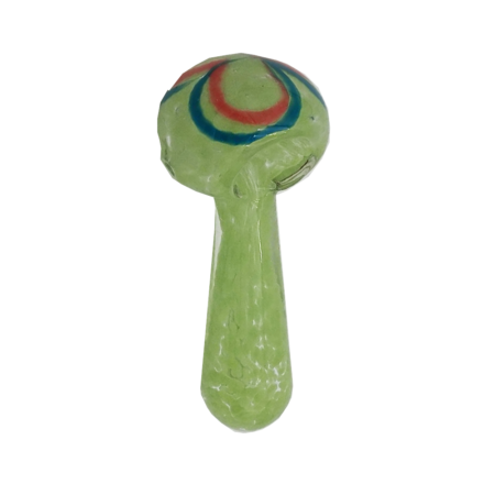 4inch Green with Blue and Red Clover Hand Pipe