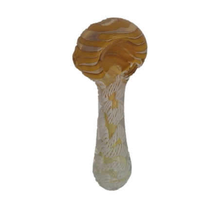 4inch Yellow Stripes and White Spiral Hand Pipe