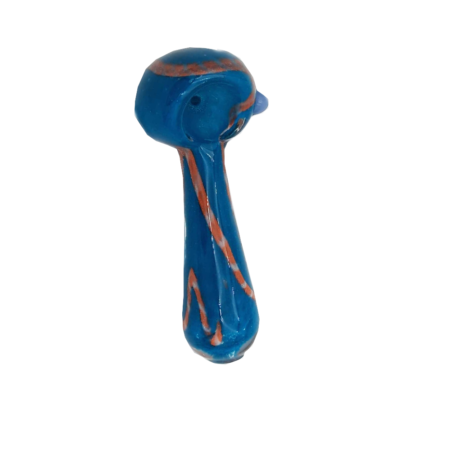 4inch Dark Blue with Orange Stripe Hand Pipe