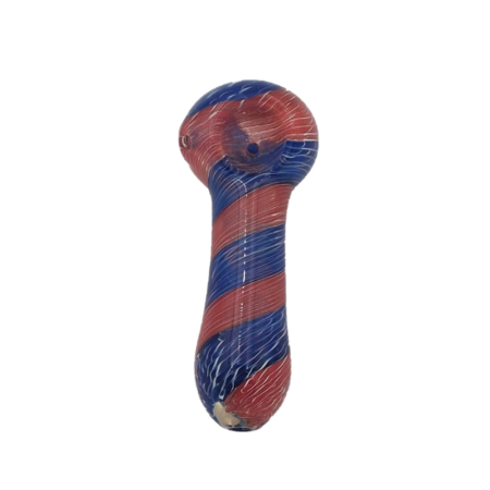4inch Red And Blue Spiral Pattern Hand Pipe