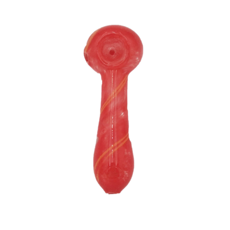 4inch Red with Orange Swirl Hand Pipe