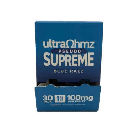 UltraOhms Supreme Blue Razz | 100mg 7oH Tablet | 1 Count