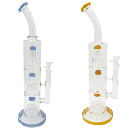 WP#0016 | 15inch Bent Neck Water Pipe with Triple Diamond Percolator