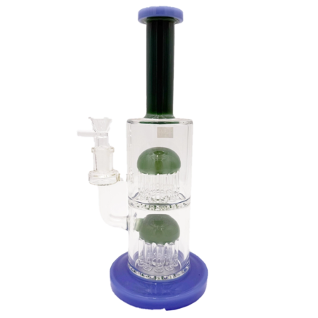 WP#0024 | 11inch Straight Water Pipe with Double Showerhead Percolator