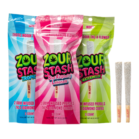 Zour Stash | 2g THC-A Diamond Infused Prerolls | 2 Count