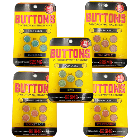 Buttons Gold Label | 625mg 7-Hydroxy Tablets | 5 Count