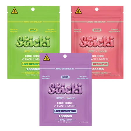 Sticki | 1000mg D8 + D9 Vegan Gummies | 10 Count