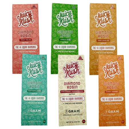 Juicy Kush | THC-A Liquid Diamonds + THC-P Live Rosin | 1g Cartridge