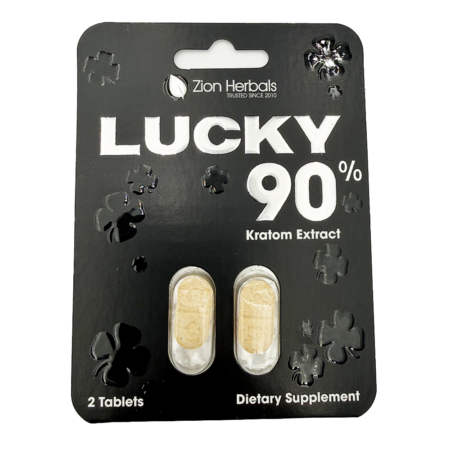 Zion Herbals | 90mg Lucky 90% Kratom Extract Tablets | 2 Count