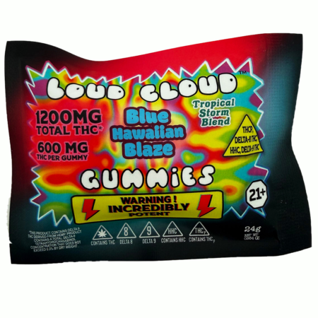 *Incredibly Potent* Loud Cloud | Blue Hawaiian Blaze| 1200mg THC-P/D8/HHC/D9 Blend Gummies | 2 Count 