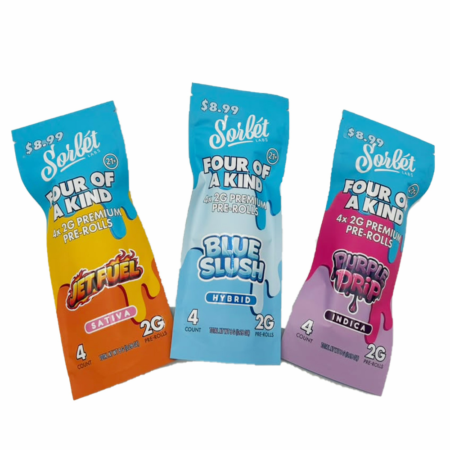 Sorbet Four Of A Kind | 2g Premium THC-A Prerolls | 4 Count
